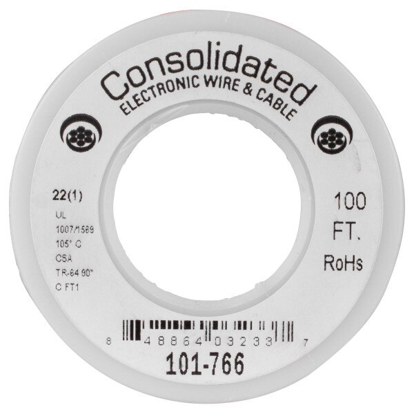 Main product image for Consolidated 22 AWG Red Solid Hook-Up Wire 100 ft. 101-766